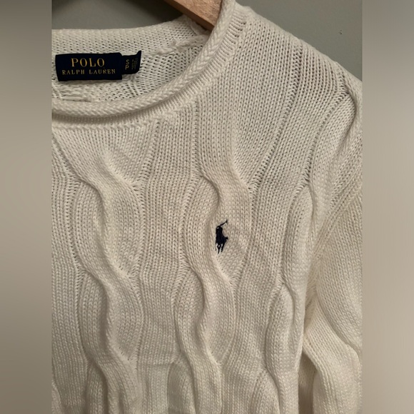 Polo by Ralph Lauren White Cable Knit Sweater - Picture 4 of 8